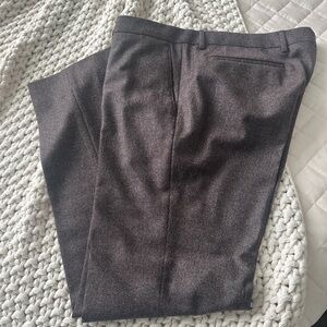 Boss Brown w/ a slight hint of burgundy wool textured slacks.